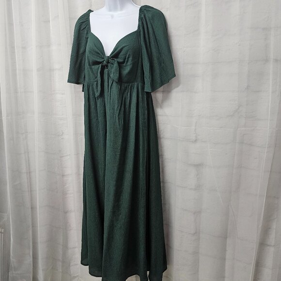 Ott Sage Green Maxi Dress Coquette Boho Cottagecore Prairie L - Picture 6 of 11